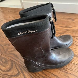 Salvatore Ferragamo rain boots in black